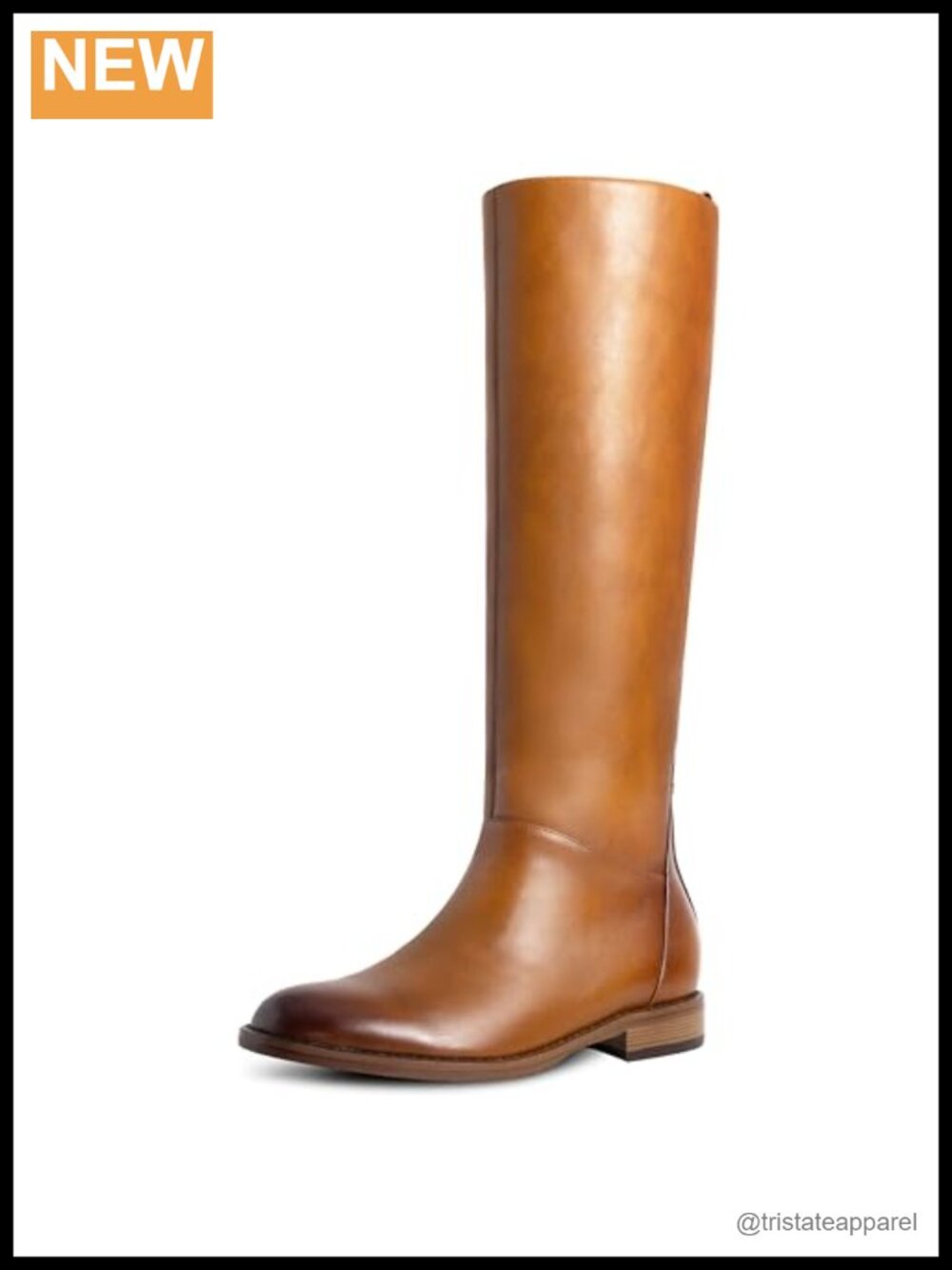 Women's Knee High Flat Boots Low Heel Round Toe Side Zipper Fall Riding Boots